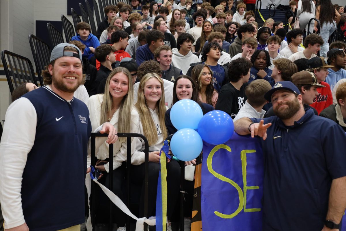 AHS blue crew had a large and energized appearance. 