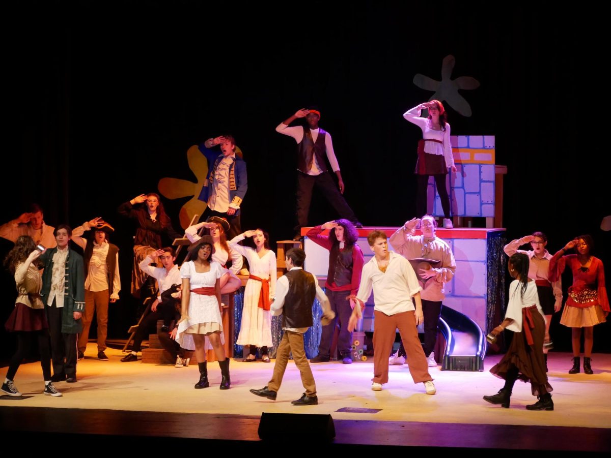 The pirate crew's dance number